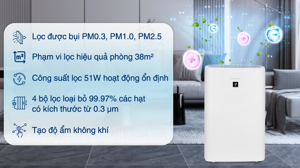 Máy lọc không khí Sharp KI-N50V-W 51W 