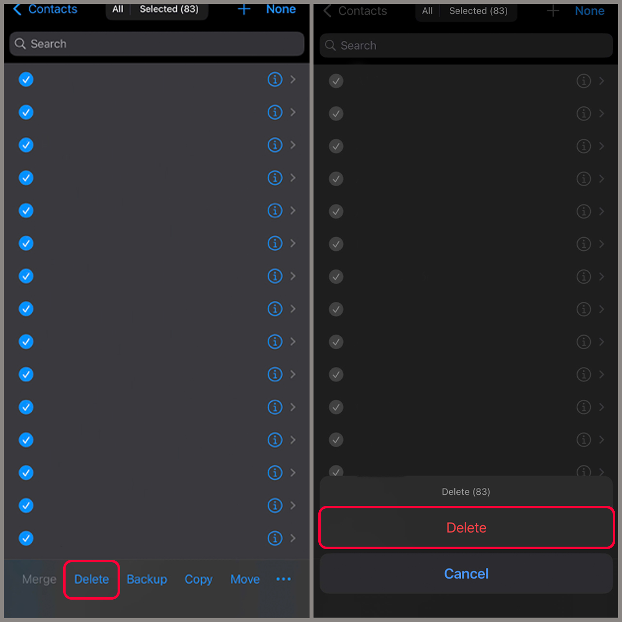 Cách xoá danh bạ trên iPhone Cách xoá danh bạ trên iPhone