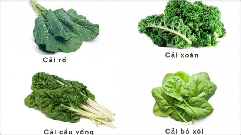 Các loại rau lá xanh chứa một lượng đồng đáng kể, giúp tăng cường đồng cho cơ thể