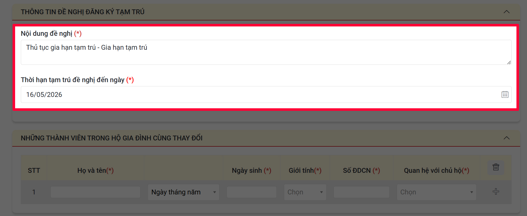 Cách gia hạn tạm trú online