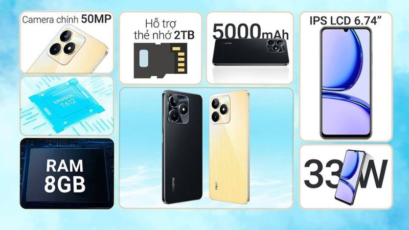 realme C53 còn hỗ trợ thẻ nhớ 2TB