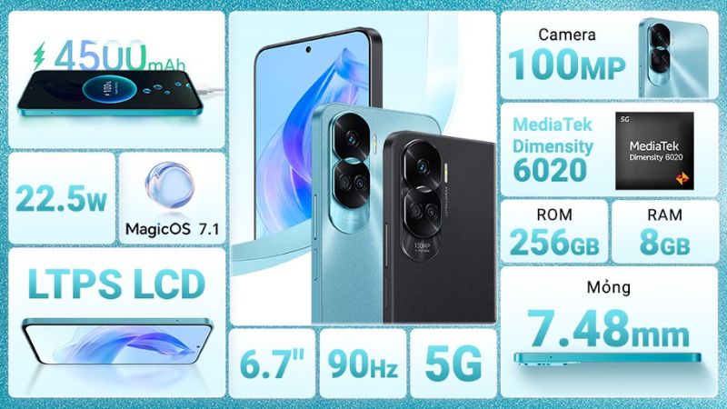 Hiệu năng HONOR 90 Lite đủ dùng với chip Dimensity 6020