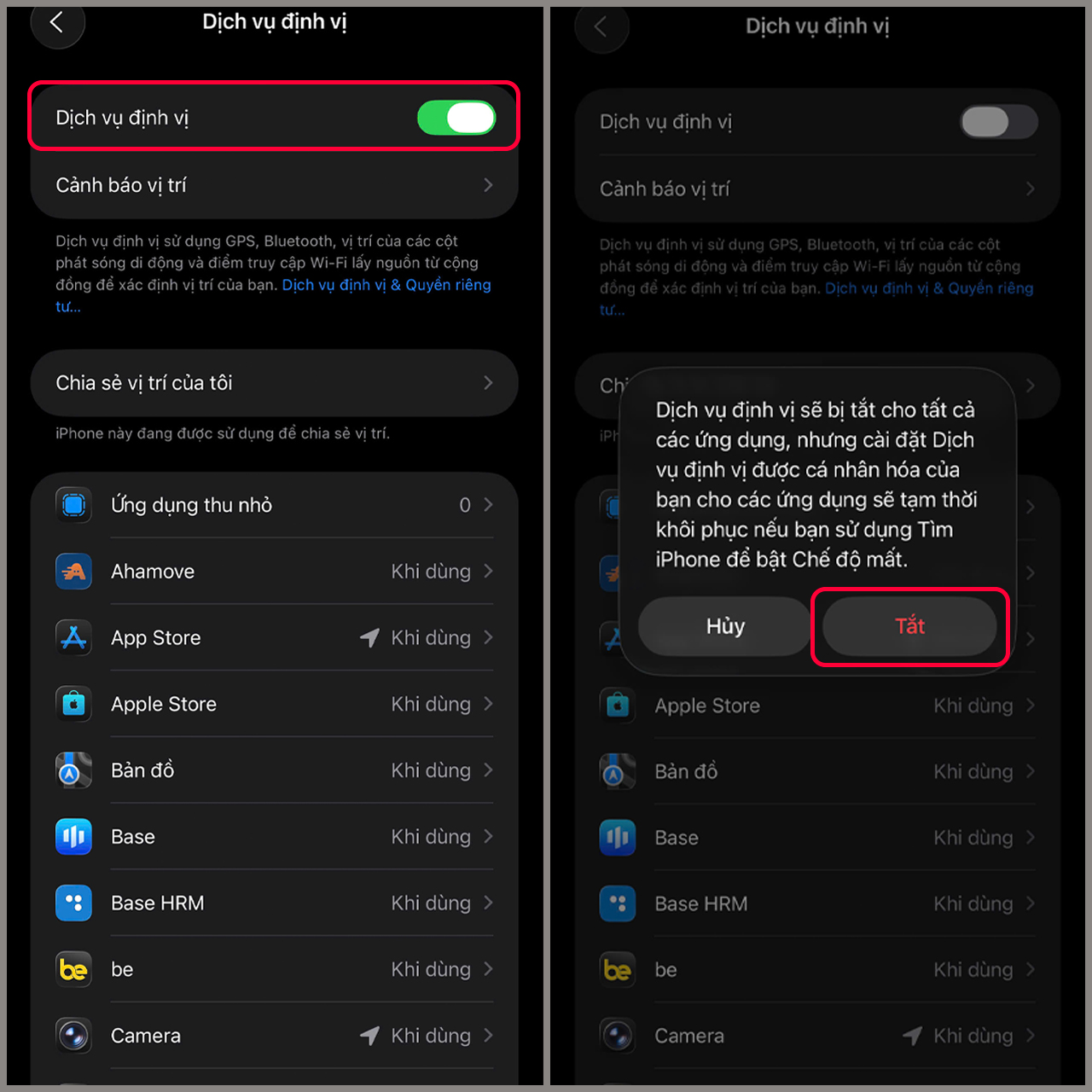 Cách tắt định vị iPhone Cách tắt định vị iPhone