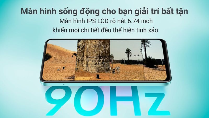 Màn hình lớn 6.74 inch, tấm nền IPS LCD