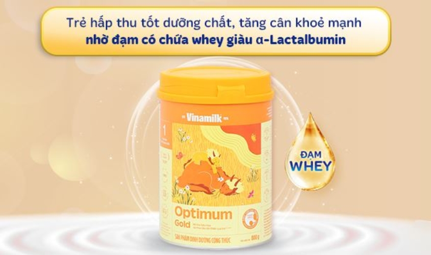 Sữa bột Optimum Gold 1 bổ sung lợi khuẩn BB-12, LGG, đạm whey