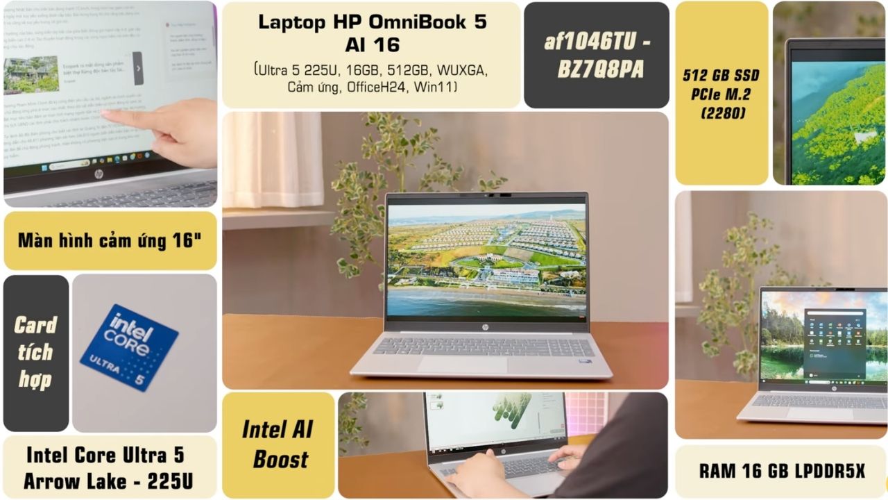 Laptop HP OmniBook 5 AI 16 AF1046TU Ultra 5 225U Laptop HP OmniBook 5 AI 16 AF1046TU Ultra 5 225U