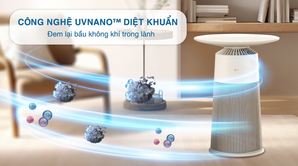 LG Puricare Aero Furniture có tính năng diệt khuẩn bằng đèn UV nhờ công nghệ UVnano™