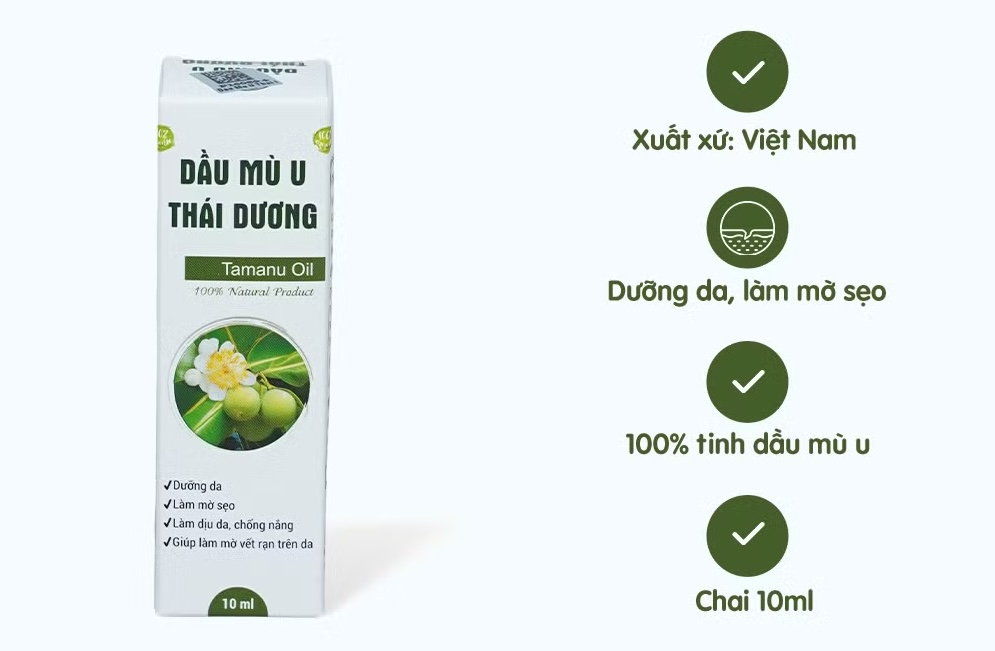 Dầu mù u THÁI DƯƠNG dưỡng da, làm dịu da, làm mờ vết sẹo, rạn trên da (Chai 10ml) Dầu mù u THÁI DƯƠNG dưỡng da, làm dịu da, làm mờ vết sẹo, rạn trên da (Chai 10ml)