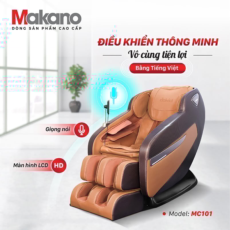 Ghế massage Makano MC101 sở hữu thiết kế trang nhã cùng đa dạng tính năng hỗ trợ massage thư giãn cho người dùng