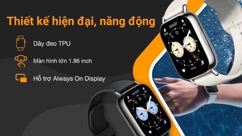 Thiết kế thời thượng, màn hình AMOLED 1.96 inch