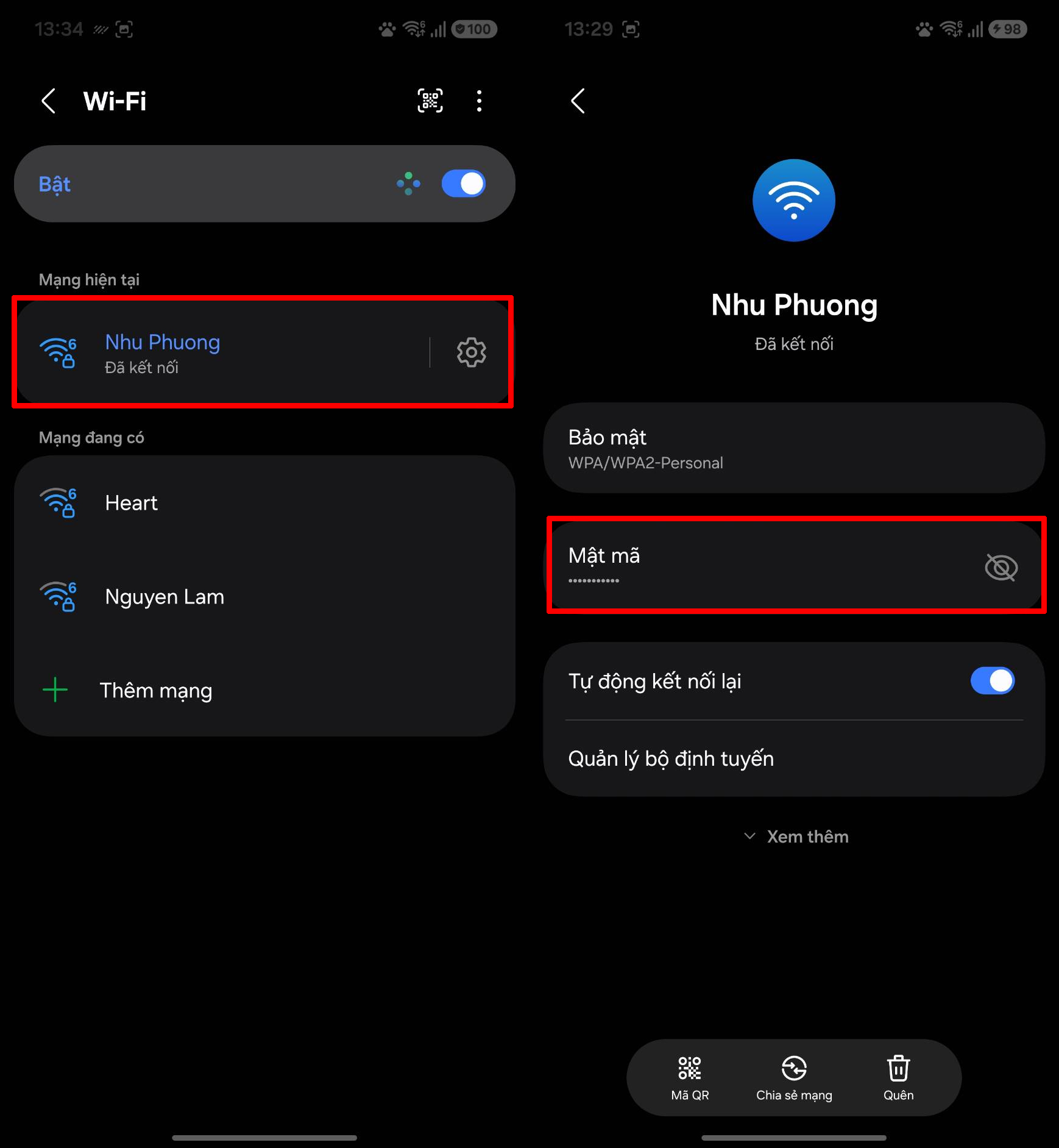 Cách xem mật khẩuWi-Fi đã kết nối trên Android