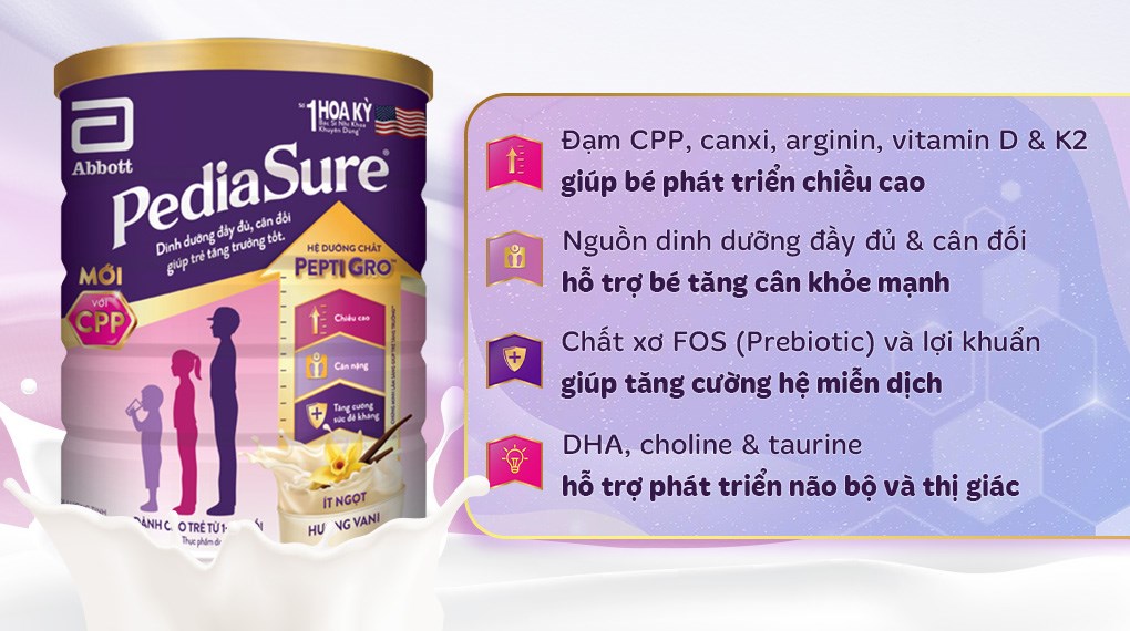 Sữa bột Abbott PediaSure BA hương vani 1.6 kg (1 - 10 tuổi) Sữa bột Abbott PediaSure BA hương vani 1.6 kg (1 - 10 tuổi)
