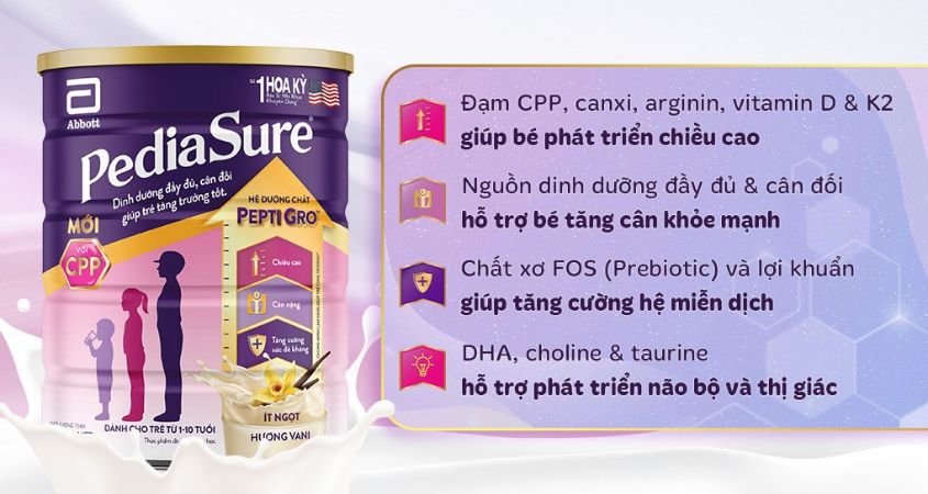 Sữa bột Abbott PediaSure BA hương vani 800g (1 - 10 tuổi) Sữa bột Abbott PediaSure BA hương vani 800g (1 - 10 tuổi)