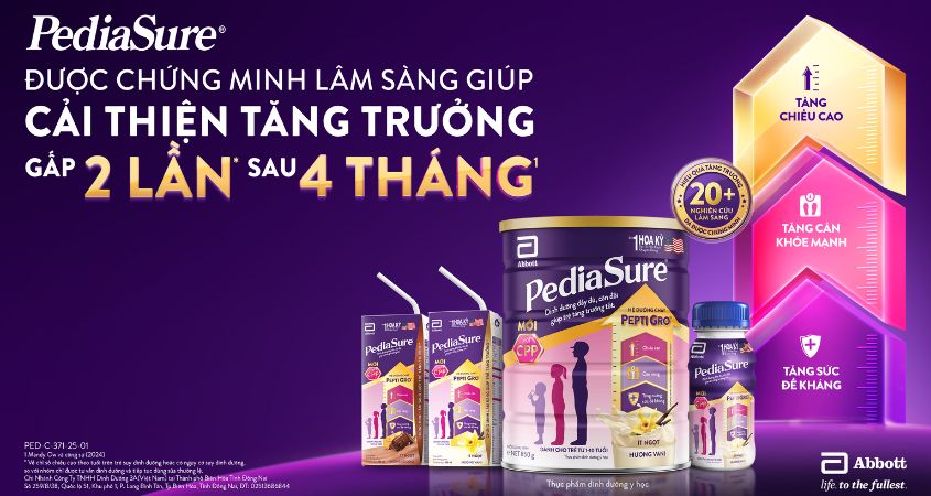 Sữa PediaSure giúp trẻ phát triển chiều cao và cân nặng