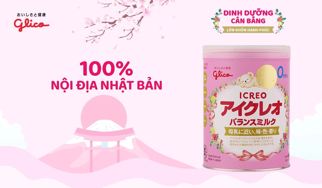 Sữa bột Glico Icreo số 0 800g (0 - 12 tháng)