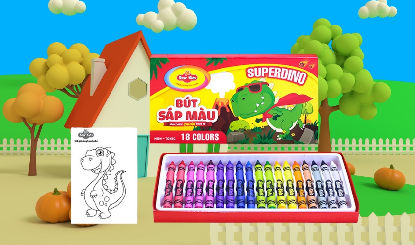 Đồ chơi bút sáp 18 màu Star Kids K-CR18/2 - Màu ngẫu nhiên