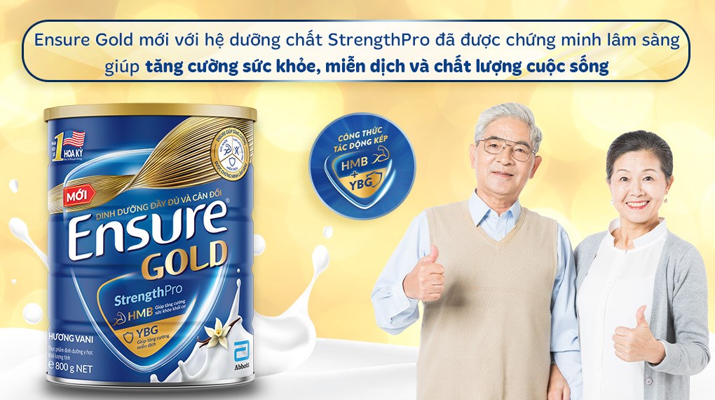 Sữa bột người lớn Ensure Gold StrengthPro hương vani 800g