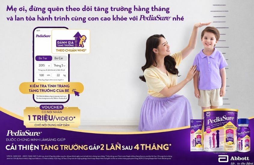 Sữa bột Abbott PediaSure BA hương vani 800g (1 - 10 tuổi)