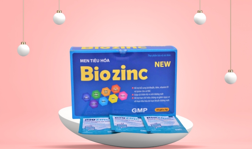 Men tiêu hóa BioZinC New - Hộp 30 gói men + kẽm giúp tăng cường tiêu hóa cho bé