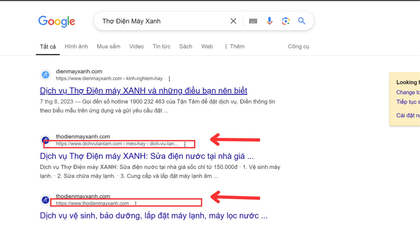 Truy cập đường link đ&uacute;ng