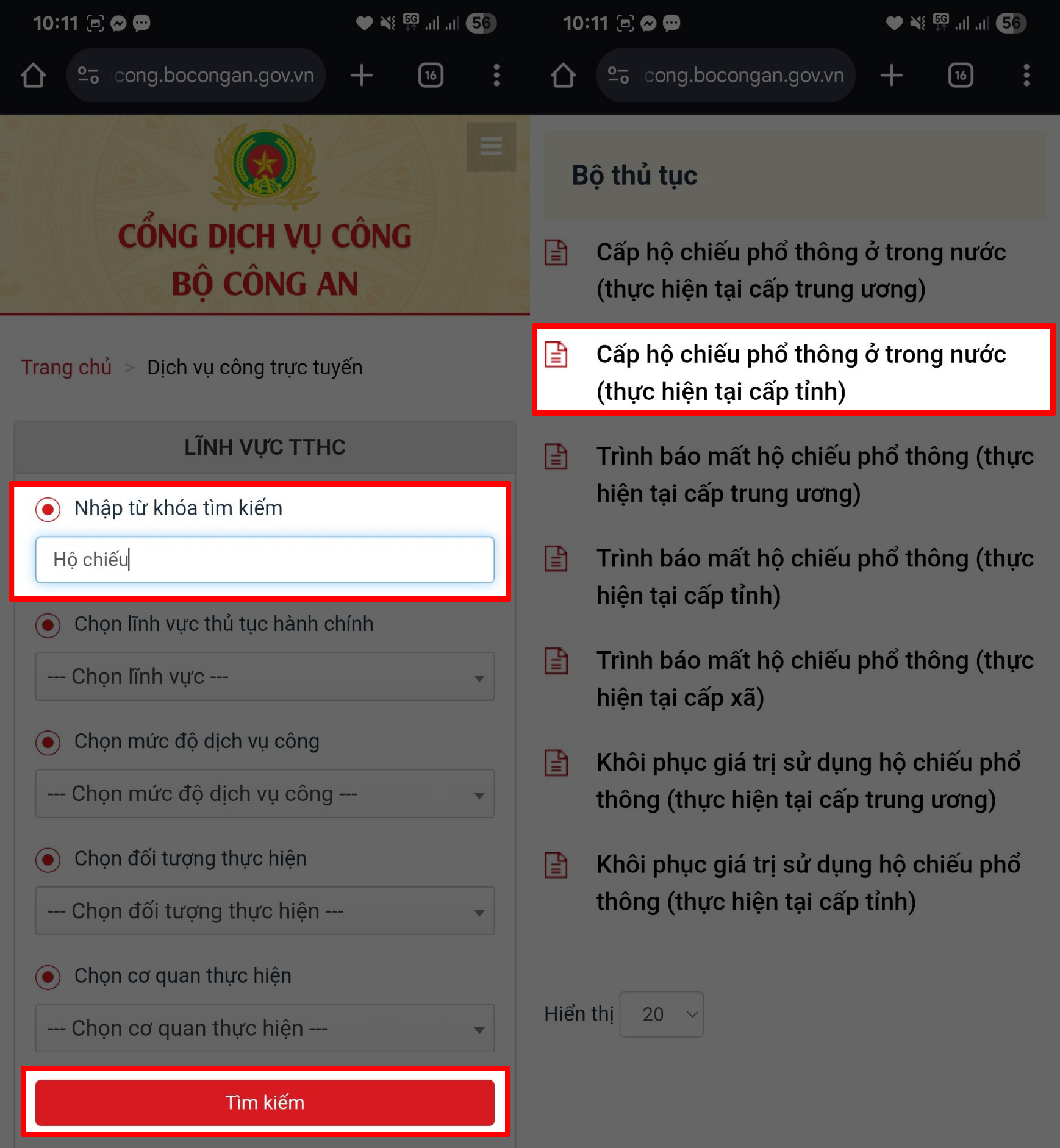 Cách làm hộ chiếu gắn chip online