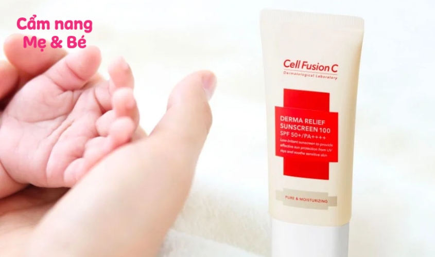 Kem chống nắng vật lý cho bà bầu Cell Fusion C Derma Relief Sunscreen 100