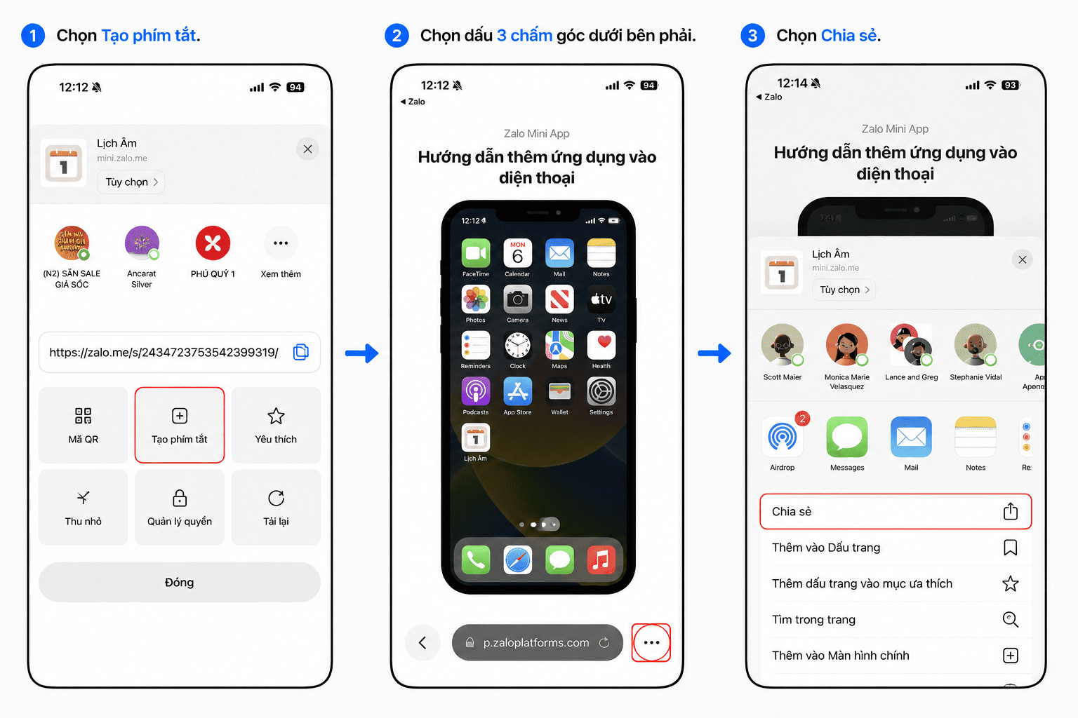  Hướng dẫn c&agrave;i lịch &acirc;m cho iPhone qua tiện &iacute;ch Zalo