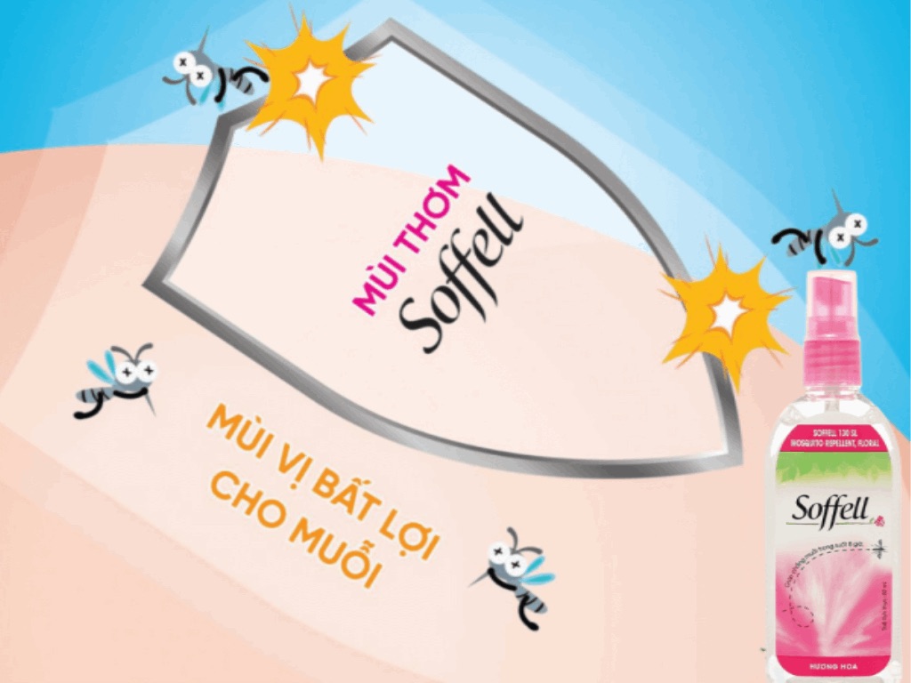 Xịt chống muỗi Soffell 80 ml hương hoa (từ 4 tuổi)