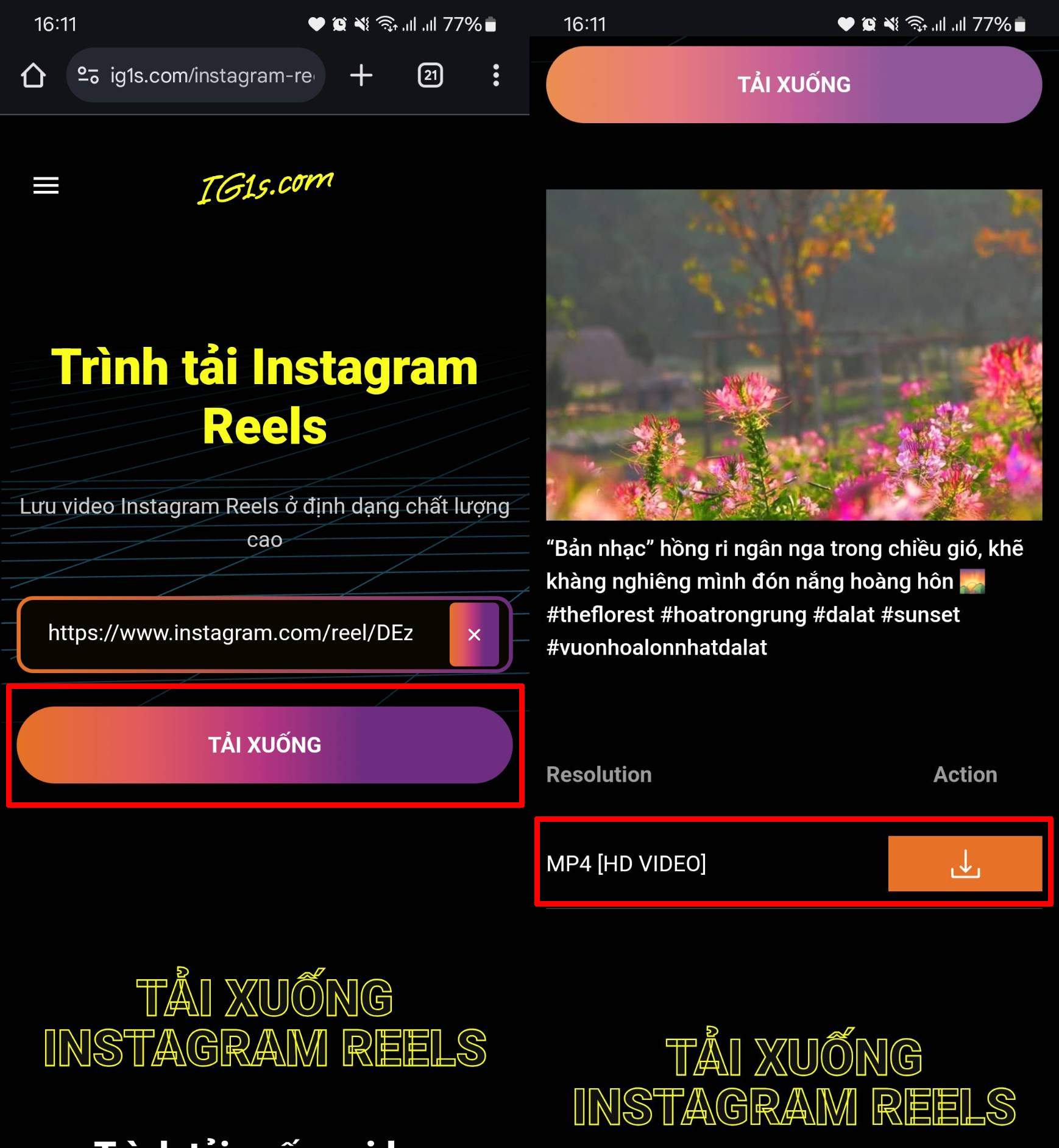 Cách tải video Reels trên Instagram về điện thoại