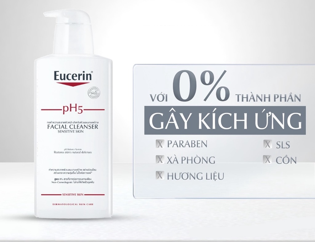 Sữa rửa mặt cho da nhạy cảm Eucerin PH5 Facial Cleanser Sensitive Skin