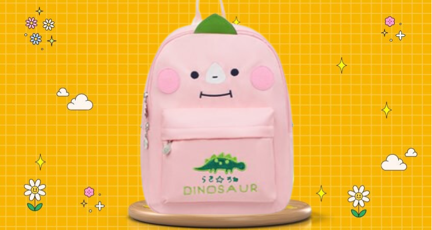 Balo cho bé mẫu giáo Tbwin PANNA8 khủng long E2074 hồng Balo cho bé mẫu giáo Tbwin PANNA8 khủng long E2074 hồng