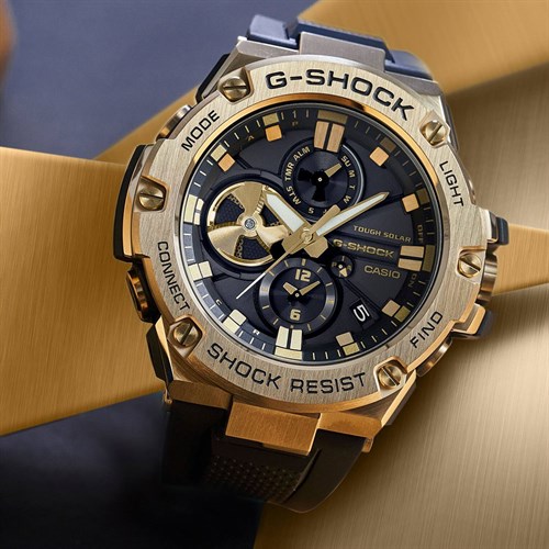 Đồng hồ G-Shock 53.8 mm Nam GST-B100GB-1A9DR có thể sử dụng năng lượng ánh sáng để duy trì hoạt động