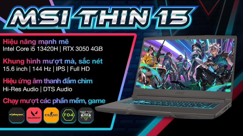 MSI Gaming Thin 15 B13UC i5