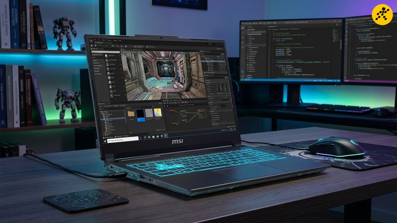 MSI Gaming Cyborg 15 Black Edition A13VE dùng RTX 4050 6GB, xử lý mượt các mô hình AI và đồ án Game Dev MSI Gaming Cyborg 15 Black Edition A13VE