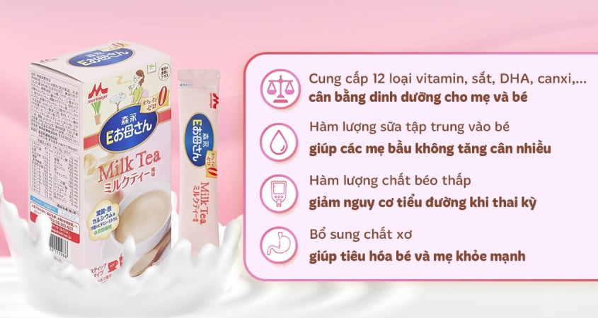Sữa bầu dạng gói Morinaga hương trà sữa 216g