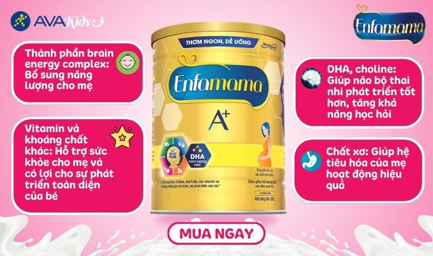 Sữa bầu Enfamama A+ 360° Brain Plus hương vani 830g
