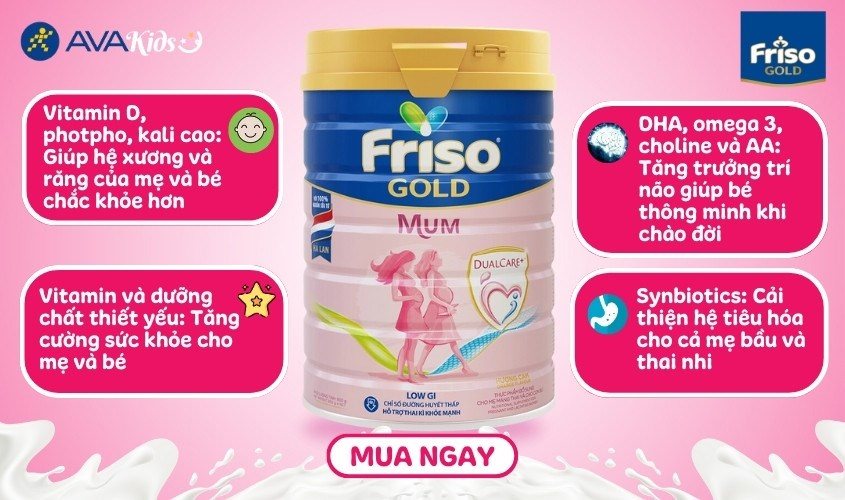 Sữa bầu Frisomum Gold hương cam 900g