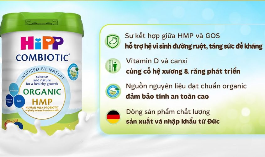 Sữa bột HiPP Organic Combiotic số 3 800g (1 - 3 tuổi)