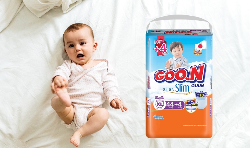 Tã quần GOO.N Slim size XL 44 + 4 miếng (12 - 17 kg)