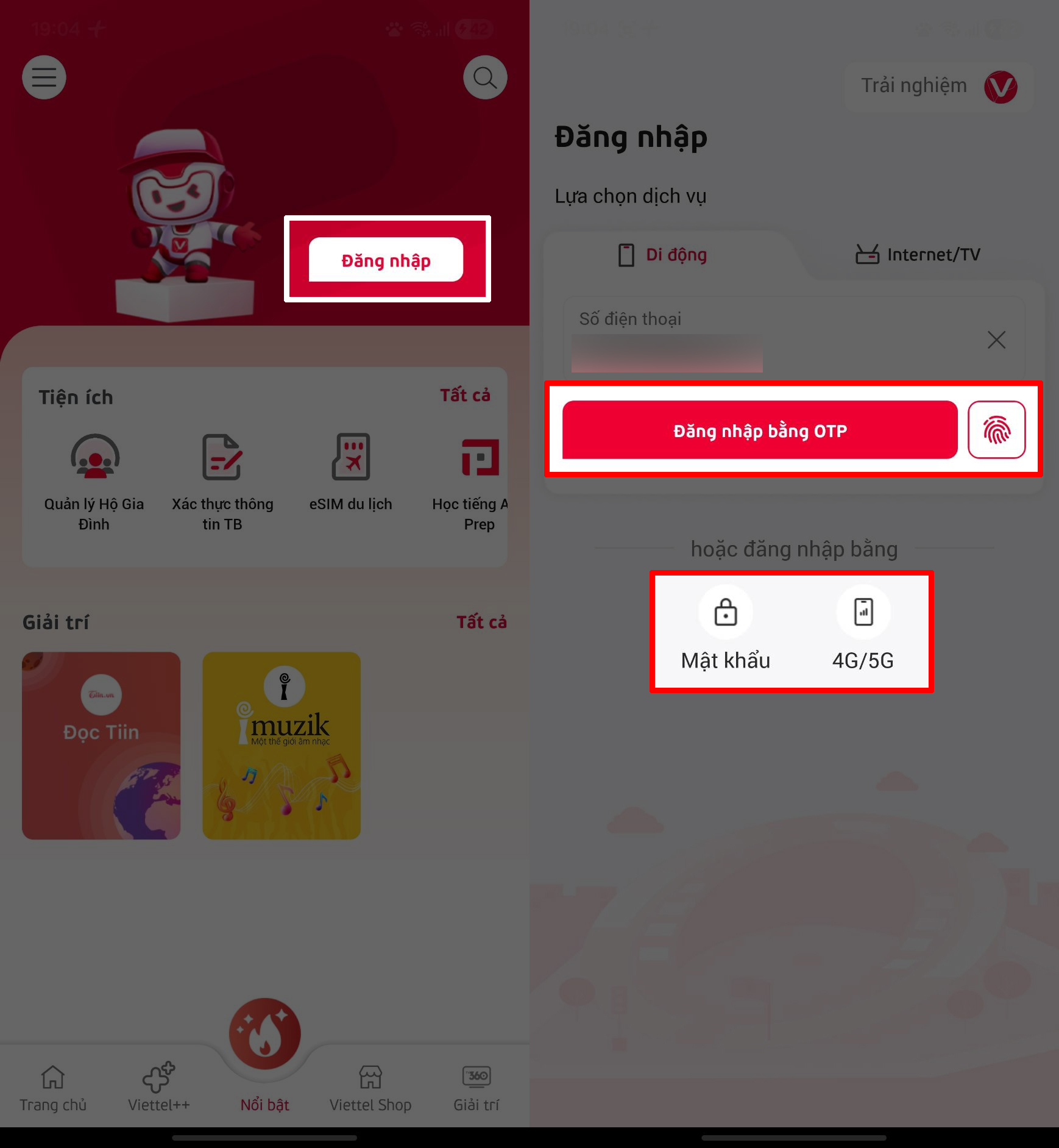 Cách mở khóa nạp thẻ SIM Viettel