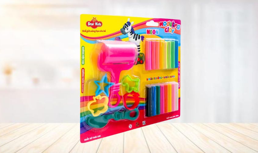 Bộ đồ chơi đất nặn 200g 16 màu và 6 dụng cụ Star Kids K-200/16C/6T