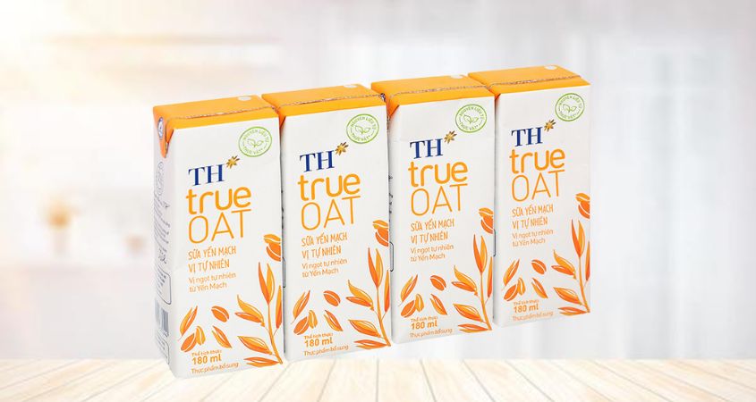Lốc 4 hộp sữa yến mạch TH true Oat 180 ml (từ 2 tuổi)