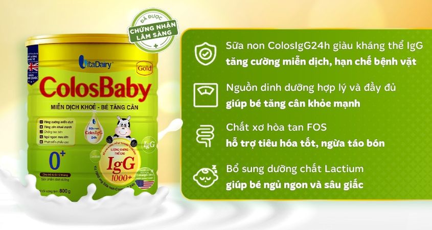 Sữa bột ColosBaby Gold 0+ (sữa non) hương vani 800g (0 - 12 tháng)