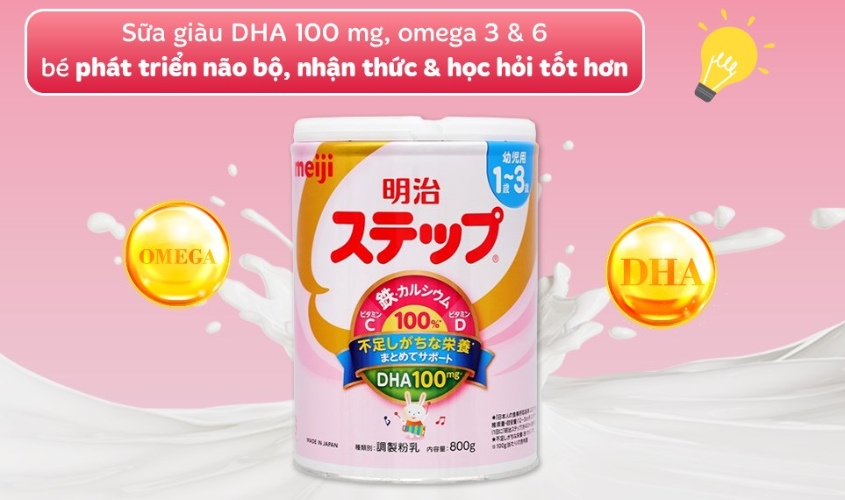 Sữa Meiji  bổ sung DHA giúp bé phát triển não bộ