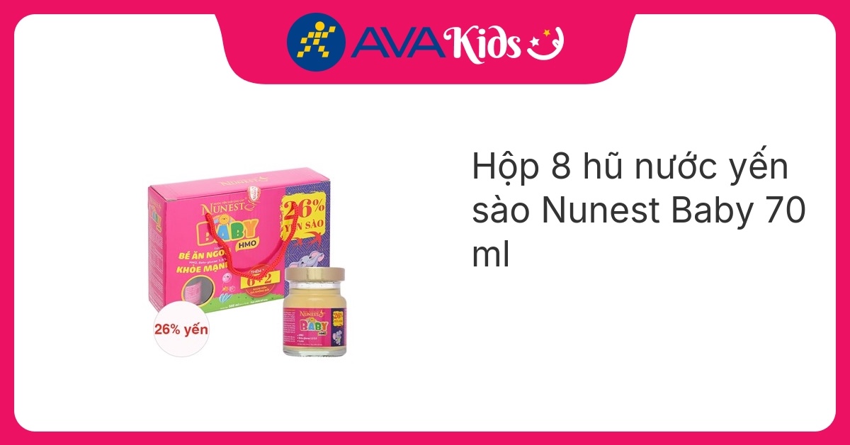 Hộp 8 hũ nước yến sào Nunest Baby 70 ml (từ 2 tuổi) Hộp 8 hũ nước yến sào Nunest Baby 70 ml (từ 2 tuổi)