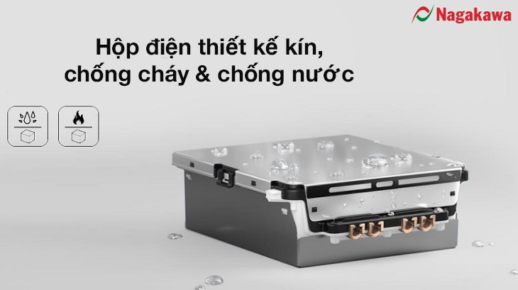 Hộp điện bo mạch của điều hòa Nagakawa được thiết kín, chống cháy và kháng nước tốt
