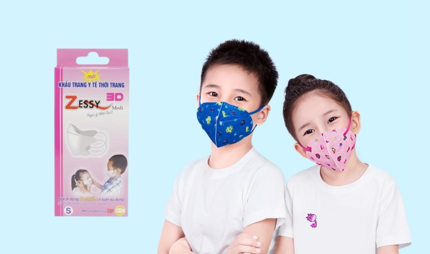 Khẩu trang y tế trẻ em Zessy bảo vệ làn da nhạy cảm của bé