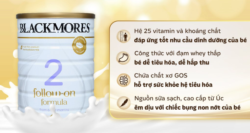 Sữa bột Blackmores Follow-on Formula số 2 hương vani 900g (6 - 12 tháng)