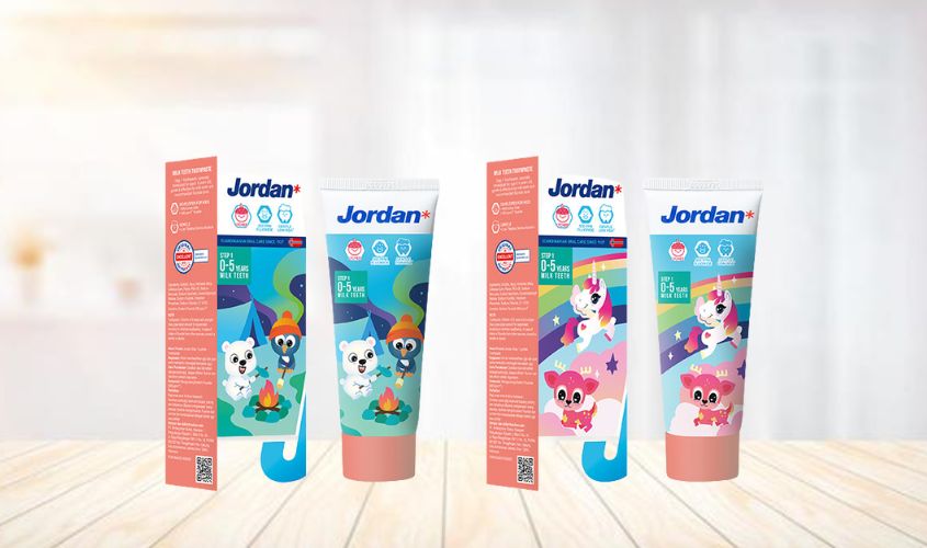 Kem đánh răng cho bé 0 - 5 tuổi Jordan hương vải 75g
