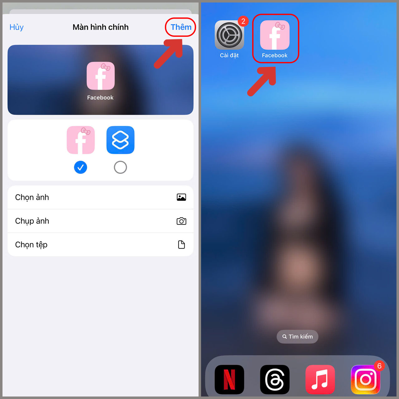 Biểu tượng ứng dụng mới hiển thị tr&ecirc;n m&agrave;n h&igrave;nh ch&iacute;nh iPhone